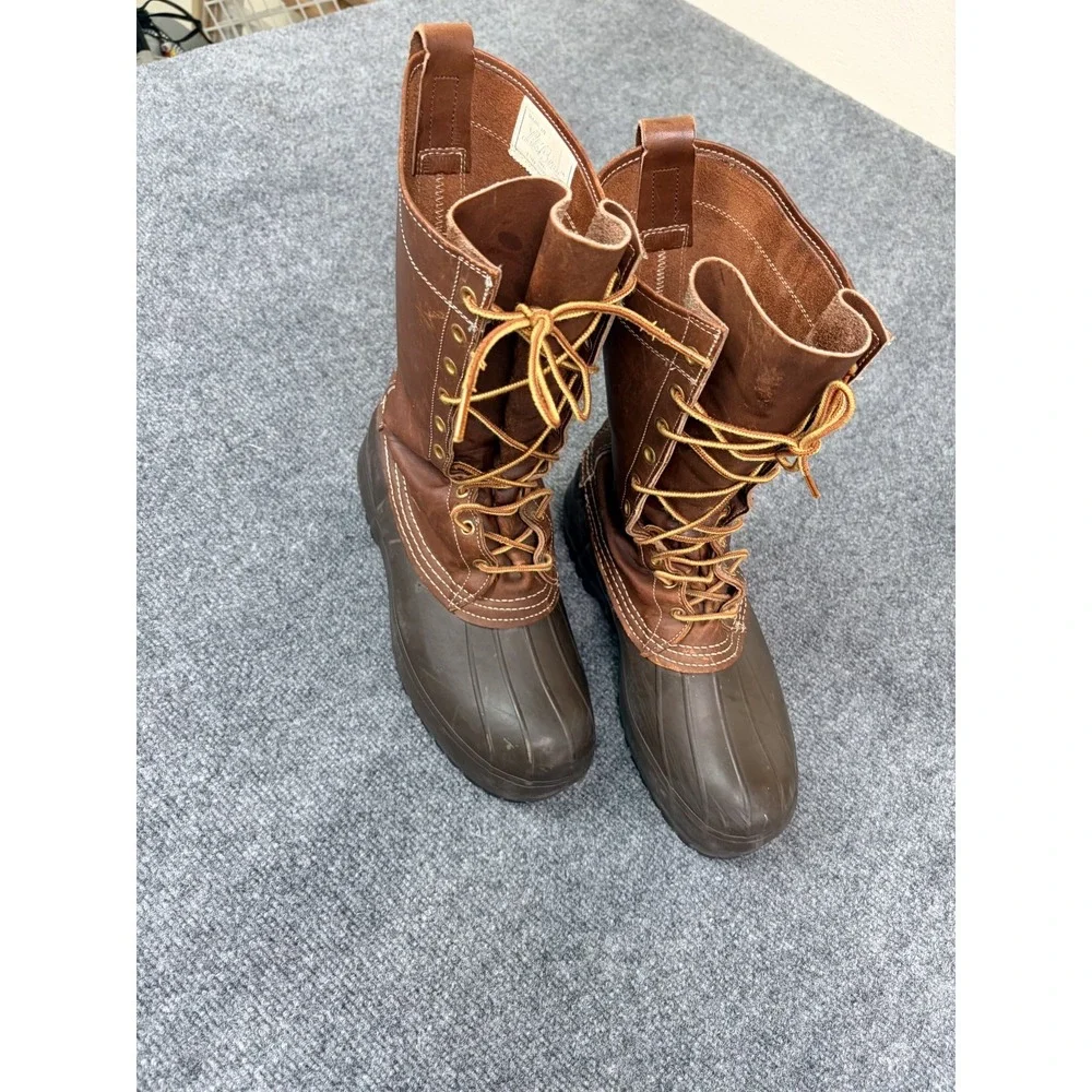 50s/60s Vintage LL Bean Maine Hunting Duck Boots Leather Rubber Lace Up Mens 8M‎